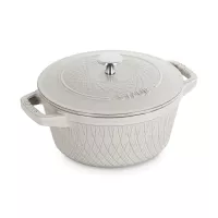 Кокот круглый, 4.25 л, 24 см, чугун, цвет: белый трюфель, серия La Cocotte, STAUB, Франция, 