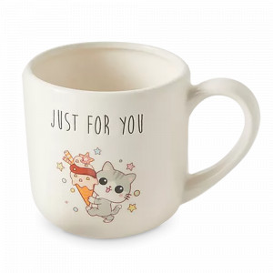 Кружка Котик, 400 мл, керамика, белый, декор, серия Animals, REPAST, Чехия, Кружки REPAST