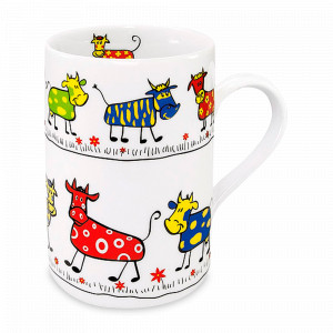Кружка «Парад коров», 310 мл, фарфор, белый, KOENITZ, Германия, Белые кружки