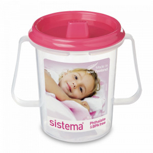 Чашка -непроливайка с носиком, 250 л, пластик, серия Hydrate, SISTEMA, Новая Зеландия, Бутылки для воды