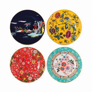 Набор из 4-х закусочных тарелок, 20 см, костяной фарфор, декор, серия Wonderlust, WEDGWOOD, Великобритания, Наборы тарелок для кухни