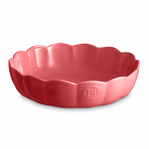 Форма для выпечки круглая с волнистыми бортами, 27 см, керамика, розовый, серия Madlen, EMILE HENRY, Франция, EMILE HENRY (Франция)