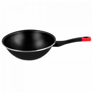 Сковорода - вок, 28 см, сталь, стеклоэмаль, черный, серия Kilauea, VITRINOR, Испания, Воки