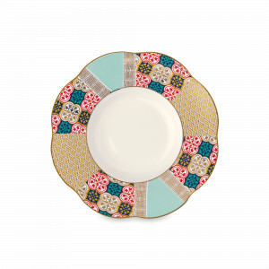 Тарелка суповая Eutenea, 21 см, фарфор, белый, декор, серия Anemone, LE COQ, Италия, Тарелки суповые