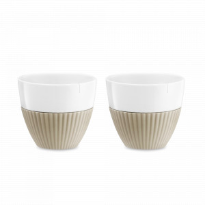 Набор из 2 стаканов для чая,  250 мл, фарфор, силикон, белый, хаки, серия Anytime, VIVA Scandinavia, Дания, Anytime VIVA SCANDINAVIA