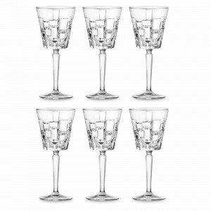 Набор из 6-ти бокалов для вина, 280 мл, хрустальное стекло, серия Etna, RCR, Италия, Фужеры для вина