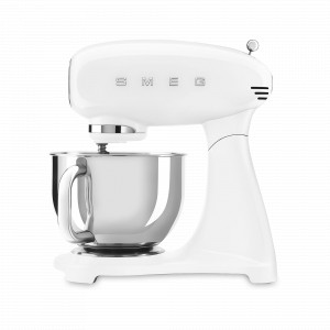 Миксер планетарный, 4,8 л, 4 насадки, литой алюминий, нержавеющая сталь, пластик, белый, SMEG, Италия, Планетарные миксеры Smeg