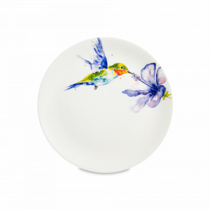 Тарелка закусочная «Колибри», 20 см, костяной фарфор, декор, ROY KIRKHAM, Великобритания, ROY KIRKHAM (Великобритания)