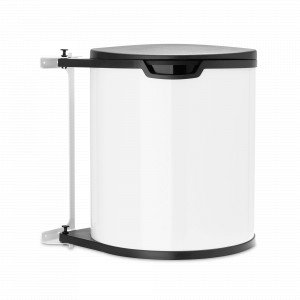 Контейнер для мусора, встраиваемый, 15 л, нержавеющая сталь, белый, BRABANTIA, Бельгия, Touch BRABANTIA