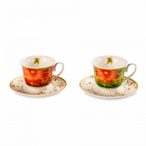 Набор из 2-х кофейных пар «Palais Royal Рождественская звезда», 100 мл, декор, LAMART, Италия, Кофейные пары