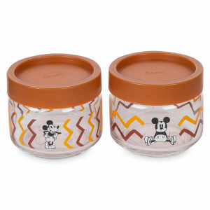 Набор из 2-х банок Boho, 325 мл, стекло, пластик, прозрачный, коричневый, серия Disney, LUCARIS, Таиланд, Банки для хранения чая