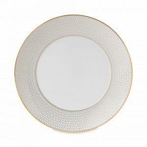 Тарелка закусочная, 20 см, костяной фарфор, белый, золотой, серия Arris, WEDGWOOD, Великобритания, Красивые тарелки для сервировки
