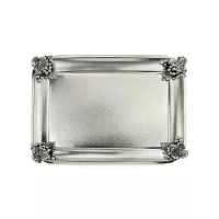 Поднос прямоугольный «Виноград», медь, 40 х 30 см, серебристый, серия Летний сад, Кольчугинский Мельхиор, Россия, 