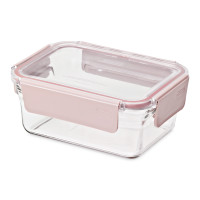 Контейнер прямоугольный стеклянный, 700 мл, стекло, розовый, GLASSLOCK, Корея