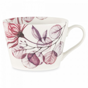 Кружка «Азалия бордовая», 480 мл, фарфор, белый, декор, серия Magic Flowers, ANNA LAFARG, Китай, Кружки