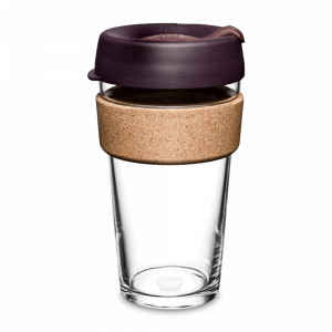 Кружка дорожная Alder L, объем: 454 мл, материал: закаленное стекло, пластик, пробка, цвет: фиолетовый, серия Brew Cork, KEEPCUP, Австралия, KEEPCUP (Австралия)
