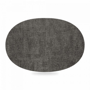 Салфетка подстановочная овальная двусторонняя, 48 х 34 см, полиуретан, серый, серия Fabric, GUZZINI, Италия, Сервировочные коврики на стол