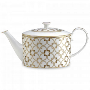 Чайник заварочный, 1.2 л, фарфор, белый, декор с золотистым кантом, серия Deco, Pozzi Milano 1876, Италия, Чайники заварочные