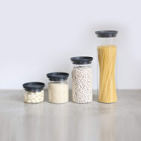 Банка для сыпучих продуктов, 0,3 л, стекло, пластик, темно-серый, BRABANTIA, Бельгия_00795940043342824064.jpg