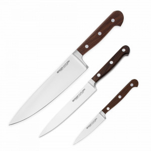 Набор кухонных ножей поварская тройка, серия Classic Smoked Oak, BERGER CUTLERY, Германия, Поварские тройки ножей