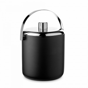 Ведро для льда с крышкой Atas, 23 см, нержавеющая сталь, черный матовый, EDZARD, Германия, EDZARD (Германия)