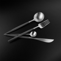 Набор столовых приборов на 6 персон, 24 предметов, черная матовая ручка, серия GOA matte grey, CUTIPOL, Португалия_00802520056159806336.jpg