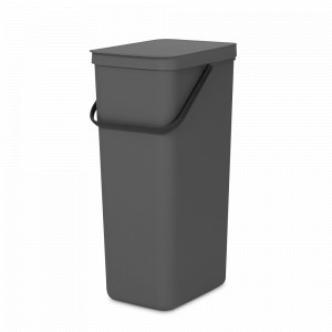 Контейнер для мусора, 40 л, пластик, серый, серия SORT GO, BRABANTIA, Бельгия, Скидка до -20% на мусорные ведра Brabantia