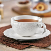 Пара чайная Emily, 250 мл, фарфор, белый, WALMER, Великобритания_00812230042746395761.jpg