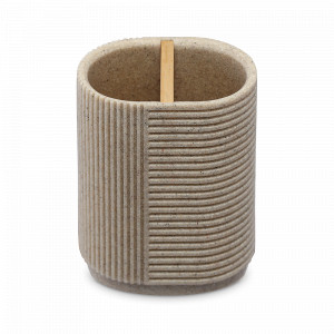 Стакан для зубных щеток Dune, 11 см, полирезин, песочный, серия Bath, BERGENSON BJORN, Великобритания, Полезные мелочи