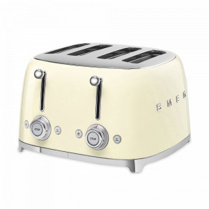 Тостер на 4 хлебца, нержавеющая сталь, пластик, 33 x 32 x 20 см, кремовый, SMEG, Италия, SMEG (Италия)