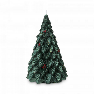 Свеча  декоративная Festive flame, 12 см, парафин, зеленый, серия New Year Essential, TKANO, Россия, Свечи TKANO