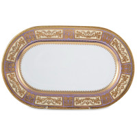 Блюдо овальное Violet Creme Gold, 36 х 23 см, фарфор, фиолетовый, золотой, серия Diadem, FALKENPORZELLAN, Германия