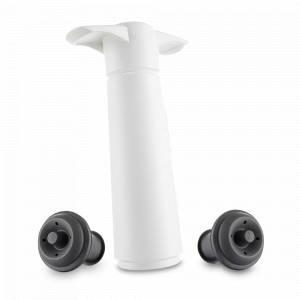 Насос вакуумный с 2 пробками для вина, размер: 12,8 х 7 см, материал: пластик, цвет: белый, VACU VIN, Нидерланды, VACU VIN (Нидерланды)