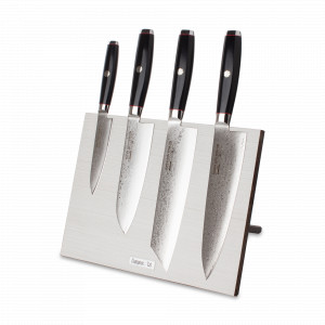 Набор кухонных ножей, 4 штуки, на магнитной подставке ComposeEat (белая), серия Ypsilon (193 слоя), YAXELL, Япония, YAXELL (Япония)