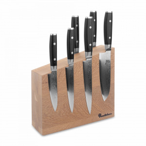 Набор из 6-ти кухонных ножей на подставке из дуба, серия RAN, YAXELL, Япония, YAXELL (Япония)