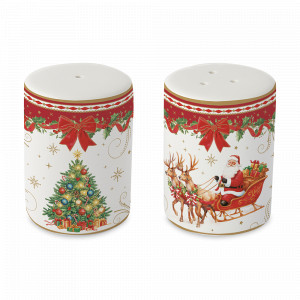 Набор для специй, 2 предмета, фарфор, серия Christmas Heritage, EASY LIFE (R2S), Италия, Новогодняя коллекция