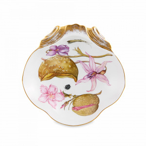 Блюдо - ракушка «Розовые цветы», 20 см, фарфор, декор, серия Natura, VISTA ALEGRE, Португалия, Блюда сервировочные, менажницы