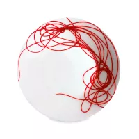 Тарелка суповая, 24 см, костяной фарфор, белый, красный, серия Fil Rouge Nodi, TAITU, Италия, 