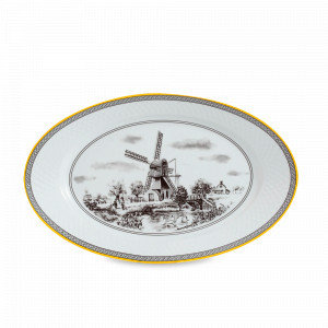 Блюдо овальное, 38 см, фарфор, белый, декор, серия Village, WALLENDORFER, Германия, WALLENDORFER (Германия)