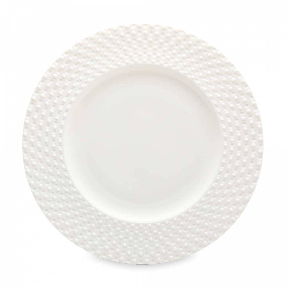 Тарелка обеденная, 27 см, фарфор, белый, рельеф, серия Капля, DECOR DE TABLE, Россия
