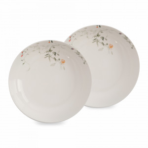Набор из 2-х тарелок суповых Цветы и листья, 20 см, 780 мл, фарфор, белый, декор, серия Primrose, ANNA LAFARG, Китай, Тарелки суповые
