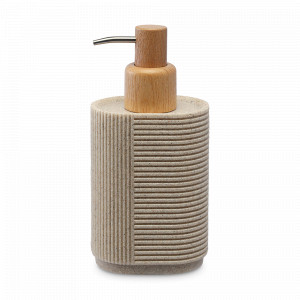 Диспенсер для жидкого мыла Dune, 280 мл, полирезин, дерево, песочный, серия Bath, BERGENSON BJORN, Великобритания, Диспенсеры и мыльницы