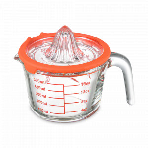 Соковыжималка ручная для цитрусовых, 500 мл, стекло, красный, SMART SOLUTIONS, Россия, Соковыжималки