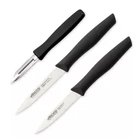 Набор из 3-х кухонных ножей для чистки и нарезки овощей, рукоять черная, серия Nova, ARCOS, Испания, 