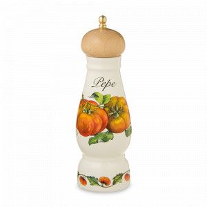 Мельница для перца, 21 см, керамика, нержавеющая сталь, декор, серия Mercato della Terra, NUOVA CER, Италия, Мельницы для специй