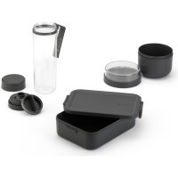 Набор из 2-х ланч-боксов и бутылки, пластик, антрацит, серия Make & Take, BRABANTIA, Бельгия_00812680052164601759.jpg