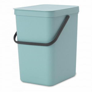 Ведро для мусора с крышкой подвесное, 25 л, пластик, мятный, серия SORT GO, BRABANTIA, Бельгия, BRABANTIA (Бельгия)