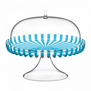 Блюдо для торта на ножке с крышкой, биопластик, 31 см, бирюзовый, серия Dolcevita, GUZZINI, Италия, GUZZINI (Италия)