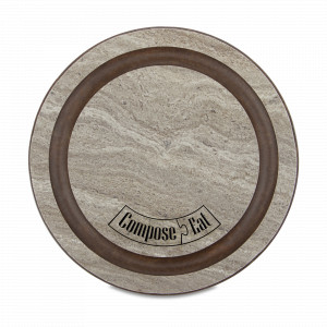 Подставка под кружку Бирдекель, круглая, диам. 95 мм, травертин капучино, серия Fashion, ComposeEat, Россия, Бирдекели