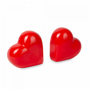 Держатель для книг, 2 предмета, 14 х 14 см, керамика, красный, серия Love, DOIY, Испания, Предметы интерьера